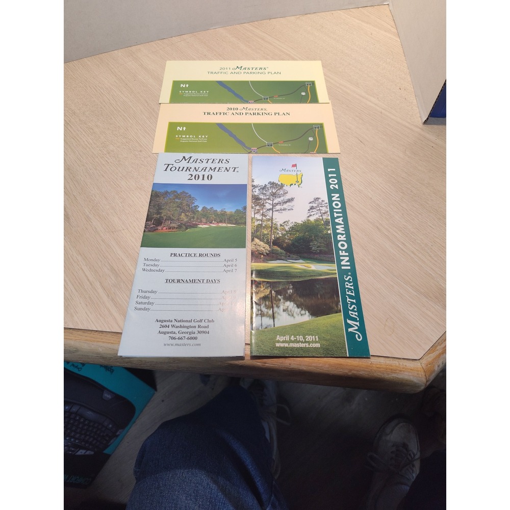 Masters Golf Tournament Guides Maps 2010 2011 Augusta National Excellent 4pc Set